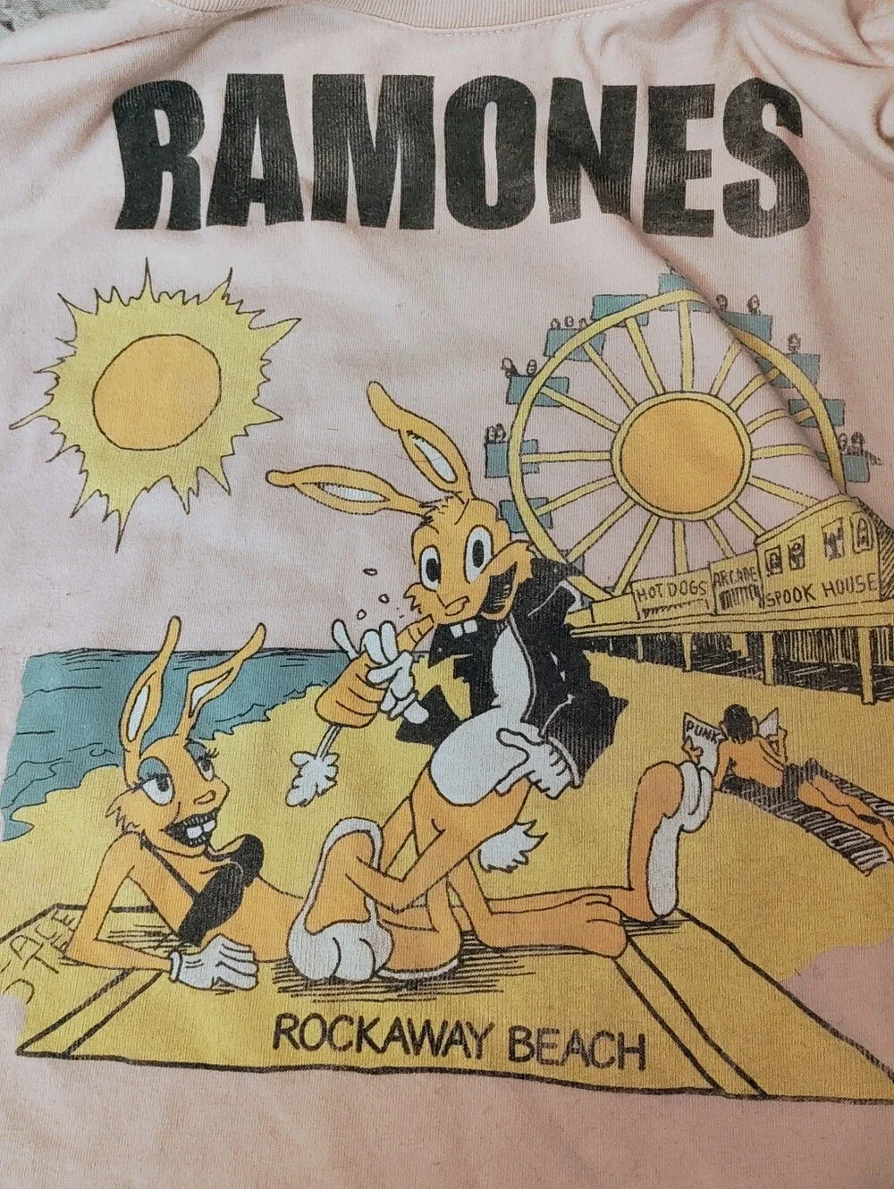 Ramones Teen Size 12 Gap Rockaway Pink Tee Shirt